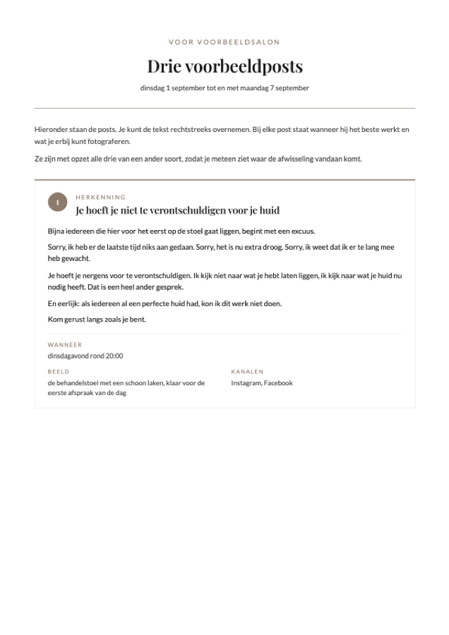 Voorbeeld van het opgemaakte document